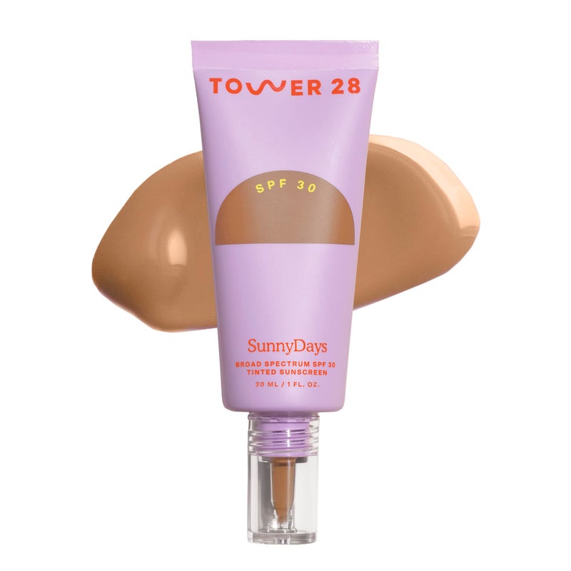 Tower 28 Beauty SunnyDays SPF 30 Tinted Sunscreen  For Sensitive Skin  2in1 Facial Broad Spectrum UVAUVB Protection  Foundation  Shade 35 POINT DUME  Medium with Neutral Undertones 1 Fl Oz
